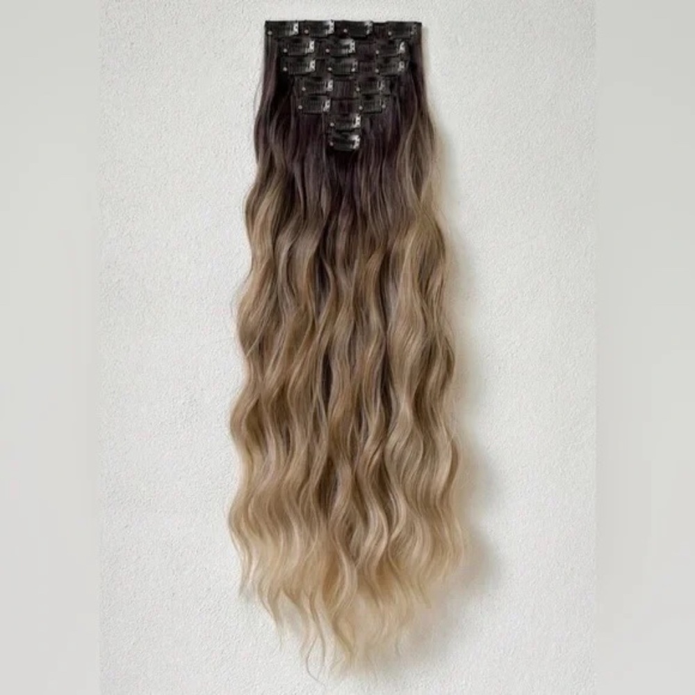 22 In Ashy light Brown Balayage Clip in hair Extensions